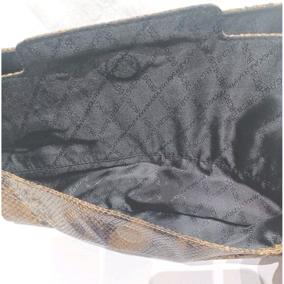 BCBG Maxazria Faux Snakeskin Fold Over Clutch With Chain Shoulder Strap - Picture 9 of 10